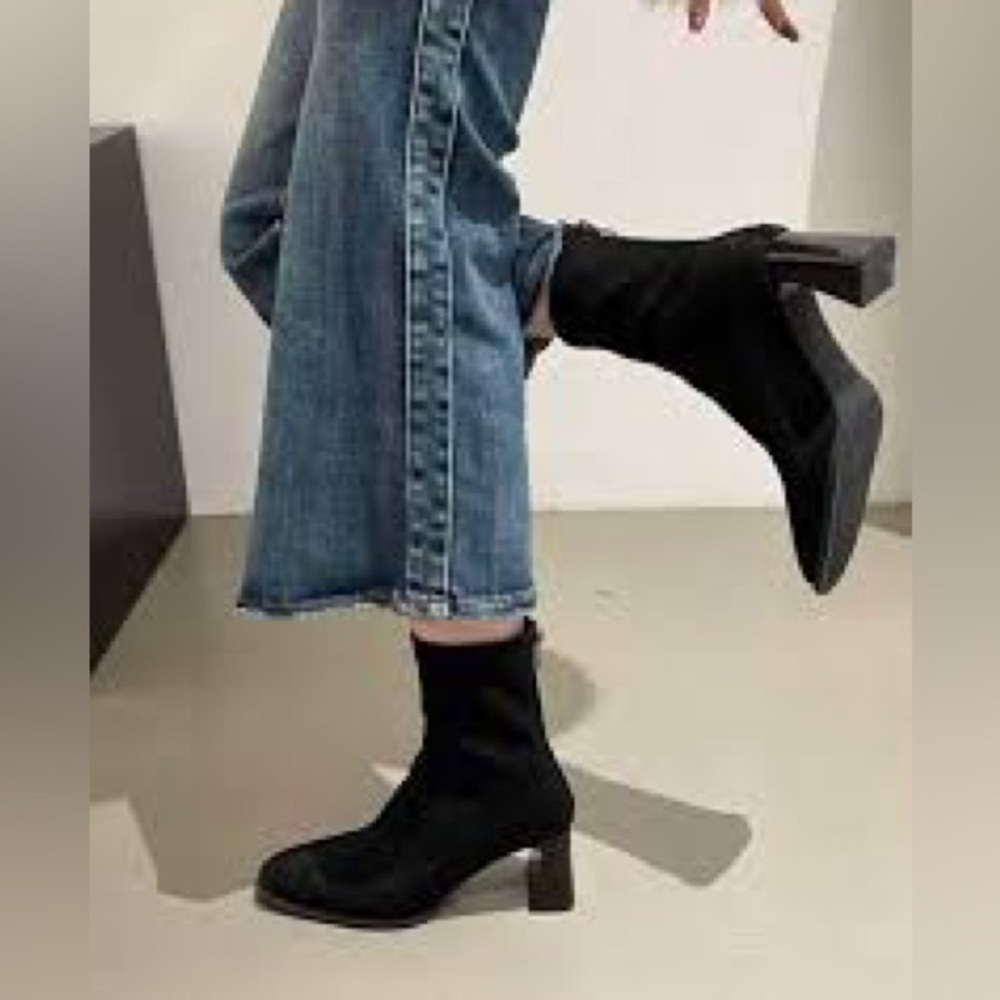 Aldo  Black Suede Women's 3” heel  Ankle Boots size 8.5